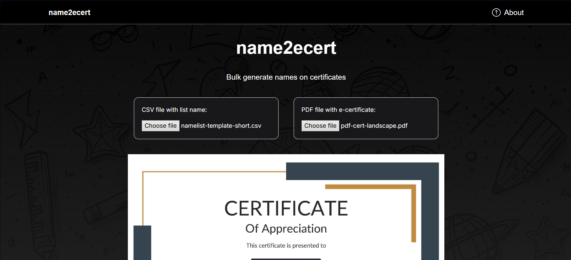 name2ecert